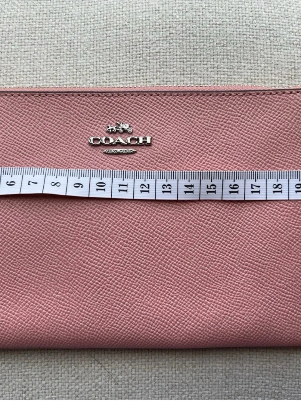 Coach Pink Saffiano Leather Wristlet